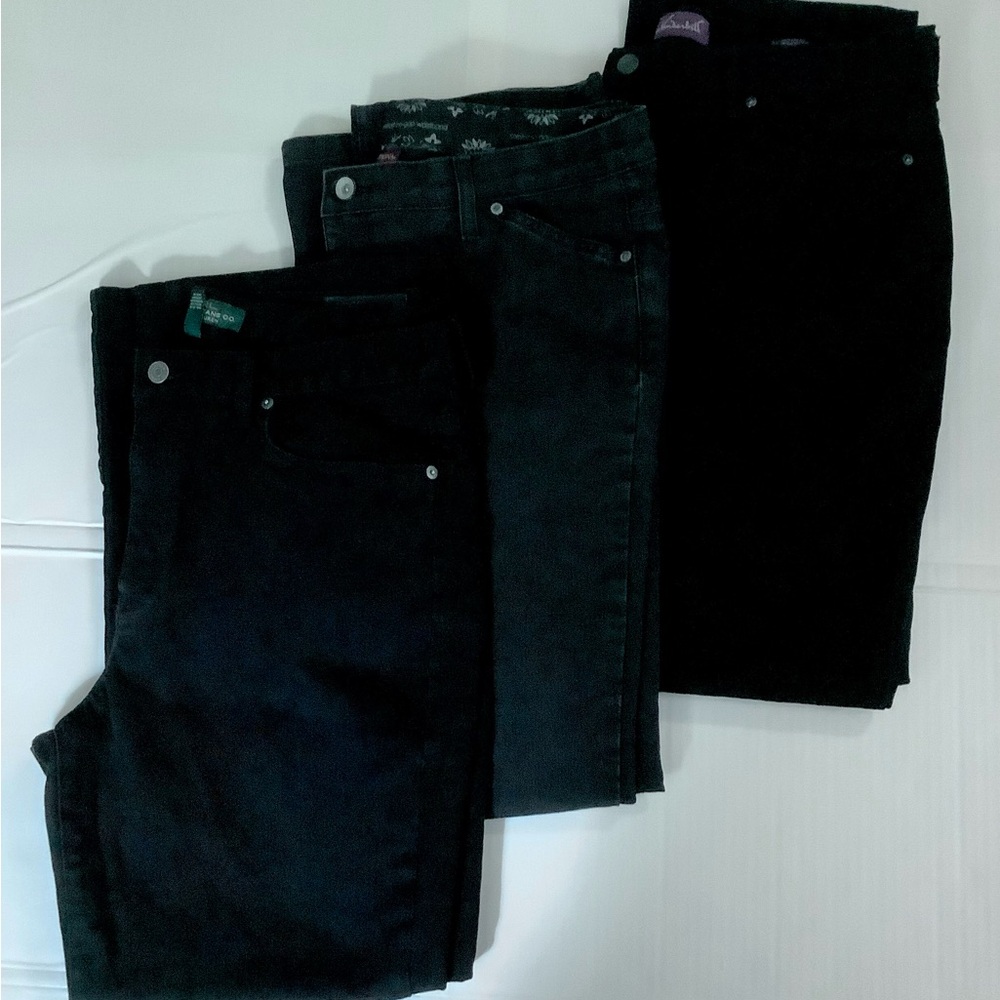 3Pairs Assorted Black Jeans .  Size 16